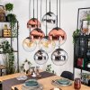 Gastor Lampa wisząca, Kula świetlna, Lampa wisząca W kolorze bursztynu, Chrom, Przezroczysty, W kolorze miedzi, Przydymiony, 8-punktowe
