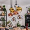 Gastor Lampa wisząca, Kula świetlna, Lampa wisząca Chrom, Złoty, Przezroczysty, W kolorze miedzi, Przydymiony, 8-punktowe