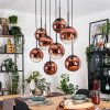 Gastor lampa wisząca, kula świetlna, lampa wisząca przezroczysty, miedziany, 8-punktowe