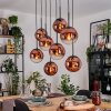 Gastor Lampa wisząca, Kula świetlna, Lampa wisząca Przezroczysty, W kolorze miedzi, 8-punktowe