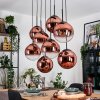 Gastor Lampa wisząca, Kula świetlna, Lampa wisząca Przezroczysty, W kolorze miedzi, 8-punktowe
