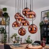 Gastor Lampa wisząca, Kula świetlna, Lampa wisząca Przezroczysty, W kolorze miedzi, 8-punktowe
