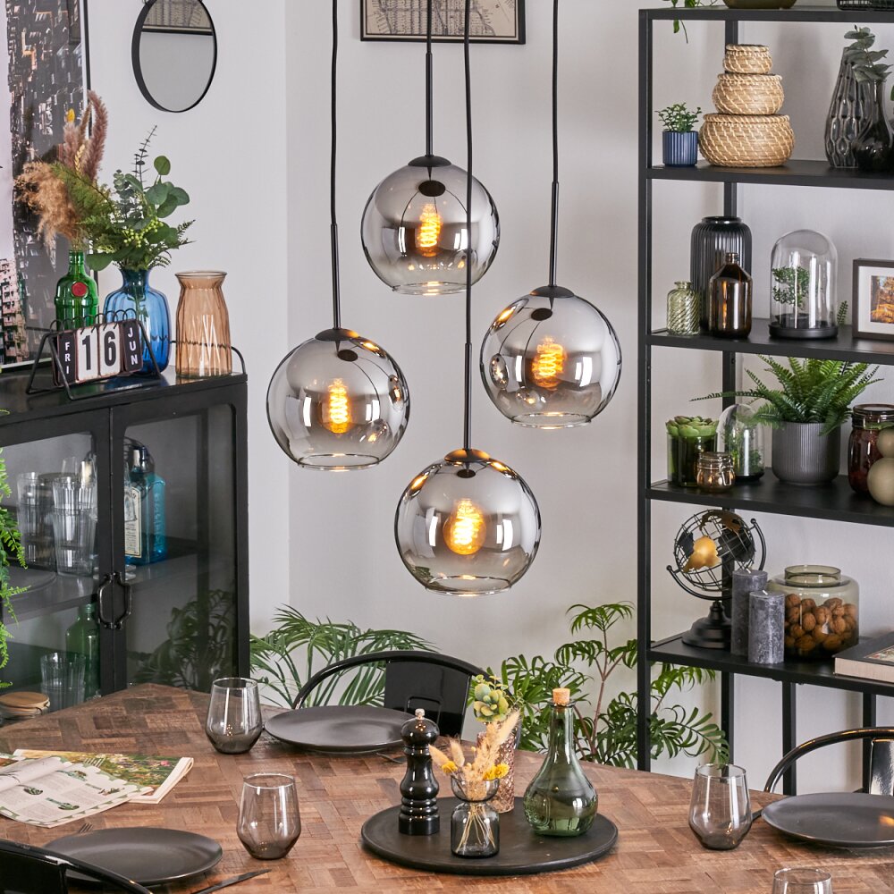 Koyoto Lampa wisząca, Kula świetlna, Lampa wiszącego klastra Chrom, Przezroczysty, Przydymiony, 4-punktowe main product photo