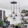Koyoto lampa wisząca, kula świetlna, lampa wisząca kaskadowa chrom, przezroczysty, przydymiony, 4-punktowe