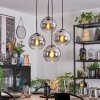 Koyoto lampa wisząca, kula świetlna, lampa wisząca kaskadowa chrom, przezroczysty, przydymiony, 4-punktowe