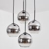 Koyoto lampa wisząca, kula świetlna, lampa wisząca kaskadowa chrom, przezroczysty, przydymiony, 4-punktowe
