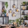 Koyoto lampa wisząca, kula świetlna, lampa wisząca kaskadowa chrom, przezroczysty, przydymiony, 4-punktowe