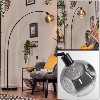 Ripoll lampa stojąca, lampa podłogowa łukowa czarny, 1-punktowy