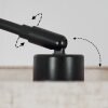 Bassagoda lampa stojąca, lampa podłogowa łukowa czarny, 1-punktowy, abażur materiałowy
