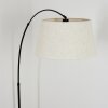 Bassagoda lampa stojąca, lampa podłogowa łukowa czarny, 1-punktowy, abażur materiałowy