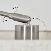 Bassagoda lampa stojąca, lampa podłogowa łukowa nikiel matowy, czarny, 1-punktowy, abażur z materiału