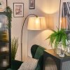 Bassagoda lampa stojąca, lampa podłogowa łukowa chrom, czarny, 1-punktowy, abażur z materiału
