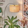 Sabadim lampa stojąca, lampa podłogowa łukowa chrom, czarny, 1-punktowy, abażur materiałowy