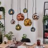 Ripoll Lampa wisząca, Kula świetlna, Lampa wisząca Ecru, Czarny, 8-punktowe