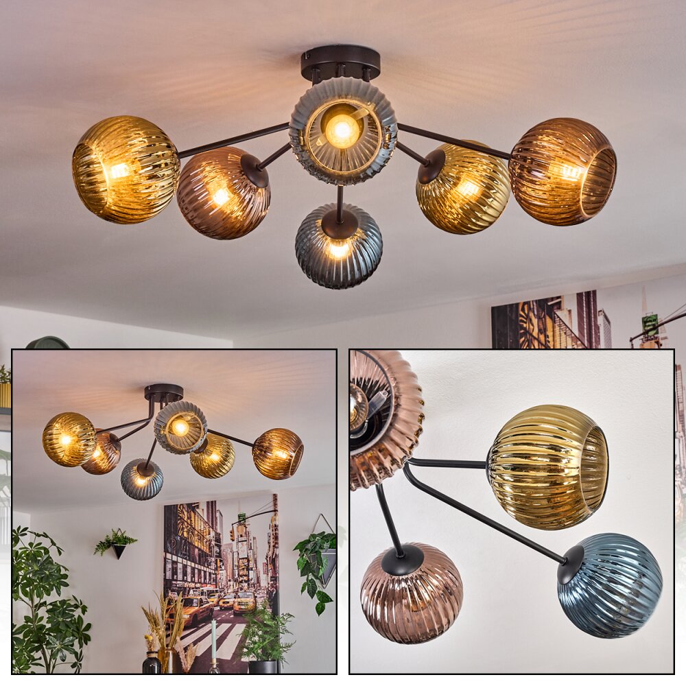 Koyoto Lampa sufitowa, Kula świetlna 73 cm Niebeieski, Złoty, W kolorze miedzi, 6-punktowe main product photo