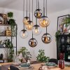 Gastor Lampa wisząca, Kula świetlna, Lampa wisząca W kolorze bursztynu, Chrom, Przezroczysty, Przydymiony, 8-punktowe