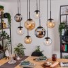 Gastor lampa wisząca, kula świetlna, lampa wisząca bursztynowy, chrom, przezroczysty, przydymiony, 8-punktowe