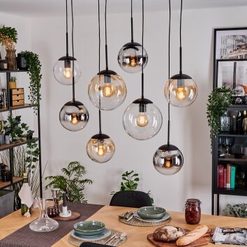 Gastor lampa wisząca, kula świetlna, lampa wisząca bursztynowy, chrom, przezroczysty, przydymiony, 8-punktowe