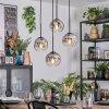 Ripoll Lampa wisząca, Kula świetlna, Lampa wiszącego klastra Chrom, Przezroczysty, Przydymiony, 4-punktowe