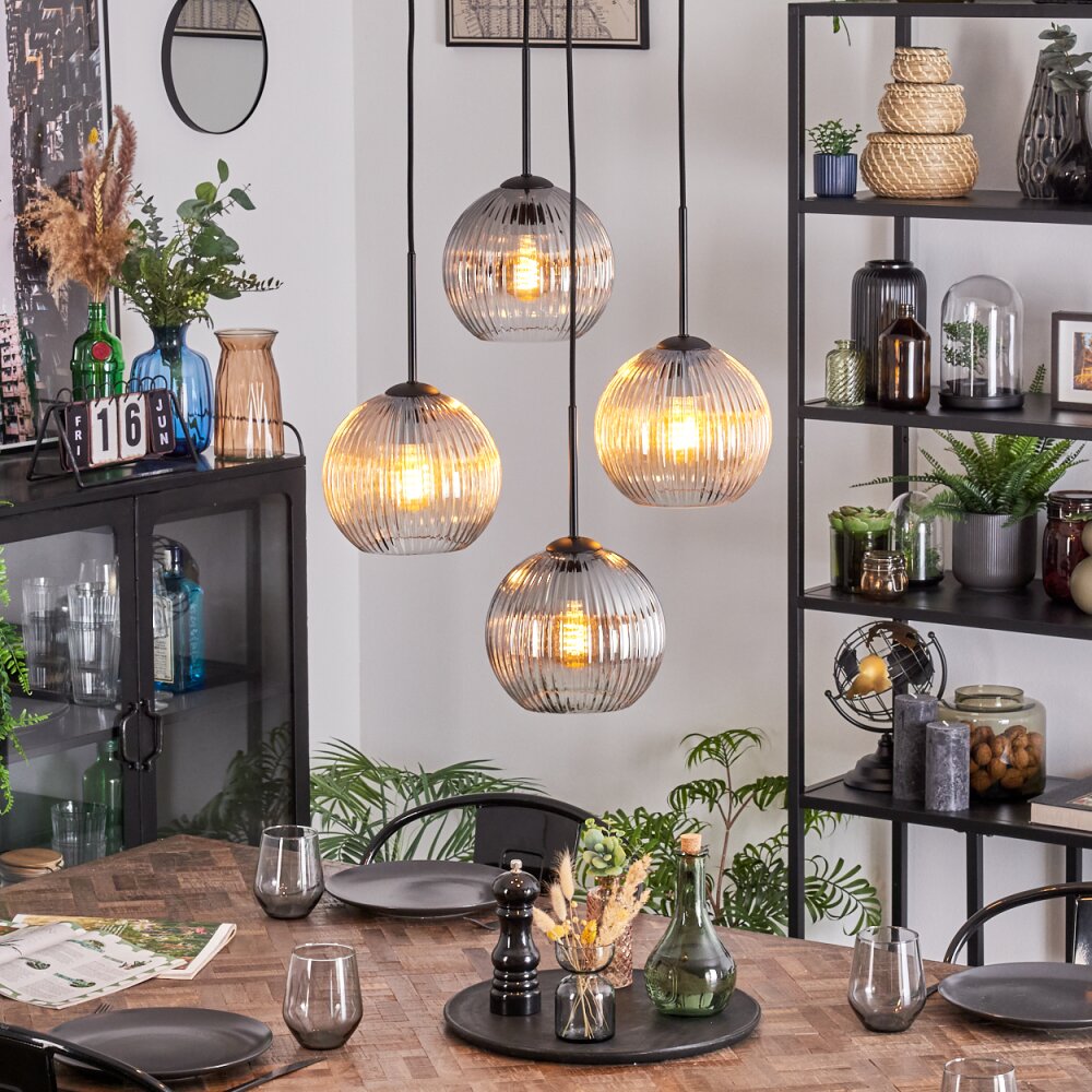 Koyoto Lampa wisząca, Kula świetlna, Lampa wiszącego klastra W kolorze bursztynu, Przezroczysty, Przydymiony, 4-punktowe main product photo