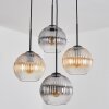Koyoto lampa wisząca, kula świetlna, lampa wisząca kaskadowa bursztynowy, przezroczysty, przydymiony, 4-punktowe