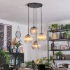 Koyoto lampa wisząca, kula świetlna, lampa wisząca kaskadowa bursztynowy, przezroczysty, przydymiony, 4-punktowe