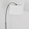 Bassagoda lampa stojąca, lampa podłogowa łukowa chrom, czarny, 1-punktowy, abażur z materiału