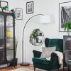 Bassagoda lampa stojąca, lampa podłogowa łukowa chrom, czarny, 1-punktowy, abażur z materiału