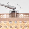 Barcos lampa stojąca, lampa podłogowa łukowa chrom, czarny, 1-punktowy, abażur materiałowy