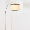 Chellas lampa stojąca, lampa podłogowa łukowa chrom, czarny, 1-punktowy, abażur materiałowy