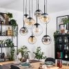 Gastor lampa wisząca, kula świetlna, lampa wisząca bursztynowy, przezroczysty, przydymiony, 8-punktowe
