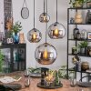 Koyoto lampa wisząca, kula świetlna, lampa wisząca kaskadowa chrom, przydymiony, 4-punktowe