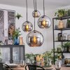 Koyoto lampa wisząca, kula świetlna, lampa wisząca kaskadowa chrom, przydymiony, 4-punktowe