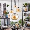 Koyoto Kula świetlna, Lampa wiszącego klastra W kolorze bursztynu, 4-punktowe