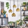 Ripoll lampa wisząca, kula świetlna, lampa wisząca kaskadowa złoty, przezroczysty, 4-punktowe