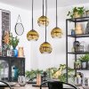 Ripoll lampa wisząca, kula świetlna, lampa wisząca kaskadowa złoty, przezroczysty, 4-punktowe