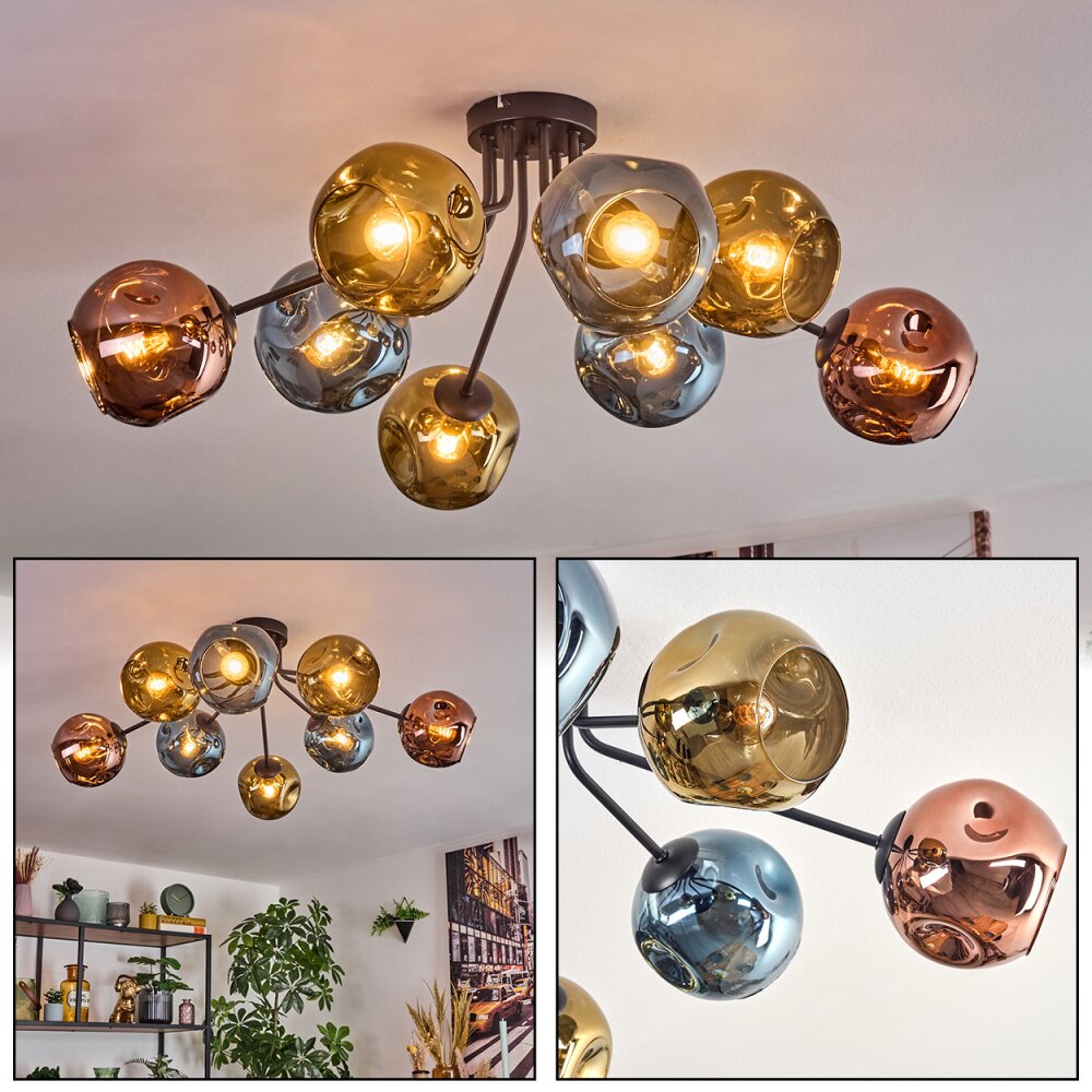 Ripoll Lampa sufitowa, Kula świetlna Niebeieski, Złoty, W kolorze miedzi, 8-punktowe main product photo