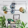 Koyoto lampa sufitowa, kula świetlna 78 cm niebeieski, złoty, zielony, 6-punktowe