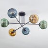 Koyoto lampa sufitowa, kula świetlna 78 cm niebeieski, złoty, zielony, 6-punktowe