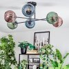 Koyoto lampa sufitowa, kula świetlna 78 cm niebeieski, zielony, miedziany, 6-punktowe