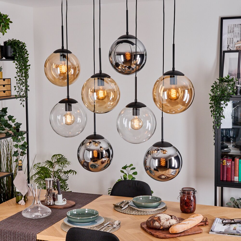 Gastor Lampa wisząca, Kula świetlna, Lampa wisząca W kolorze bursztynu, Chrom, Przezroczysty, Przydymiony, 8-punktowe main product photo