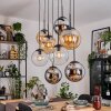 Gastor Lampa wisząca, Kula świetlna, Lampa wisząca W kolorze bursztynu, Chrom, Przezroczysty, Przydymiony, 8-punktowe