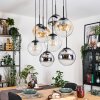 Gastor Lampa wisząca, Kula świetlna, Lampa wisząca W kolorze bursztynu, Chrom, Przezroczysty, Przydymiony, 8-punktowe