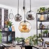 Koyoto lampa wisząca, kula świetlna, lampa wisząca kaskadowa bursztynowy, chrom, przezroczysty, przydymiony, 4-punktowe