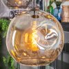 Koyoto lampa wisząca, kula świetlna, lampa wisząca kaskadowa bursztynowy, chrom, przezroczysty, przydymiony, 4-punktowe