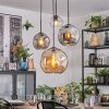 Koyoto lampa wisząca, kula świetlna, lampa wisząca kaskadowa bursztynowy, chrom, przezroczysty, przydymiony, 4-punktowe