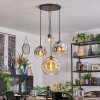 Koyoto Lampa wisząca, Kula świetlna, Lampa wiszącego klastra W kolorze bursztynu, Chrom, Przezroczysty, Przydymiony, 4-punktowe