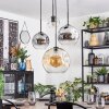 Koyoto Lampa wisząca, Kula świetlna, Lampa wiszącego klastra W kolorze bursztynu, Chrom, Przezroczysty, Przydymiony, 4-punktowe