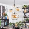 Koyoto lampa wisząca, kula świetlna, lampa wisząca kaskadowa bursztynowy, przezroczysty, 4-punktowe