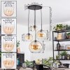 Koyoto lampa wisząca, kula świetlna, lampa wisząca kaskadowa bursztynowy, przezroczysty, 4-punktowe